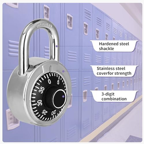 Combination Padlock 48 Pack, Black Dial with Preset 3-Digit Code