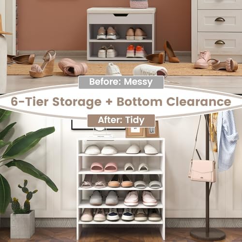 GIANTEX 3-in-1 Vertical Shoe Rack, 6-Tier Free Standing Shoe Storage Organize...