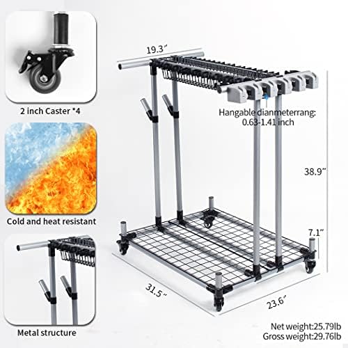 Heavy duty garden tool organizer garage storage holder storage large long far...