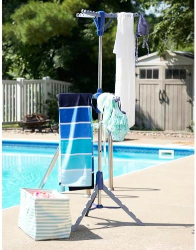 Household Essentials 5012-1 Portable 2-Tier Clothes Drying Rack Tri-pod | Dry...