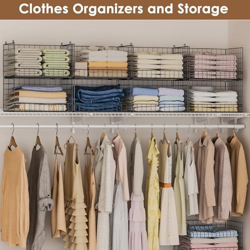 Yociyoga 4-Tier Stackable Closet Organizers and Storage Shelves, Foldable Clo...