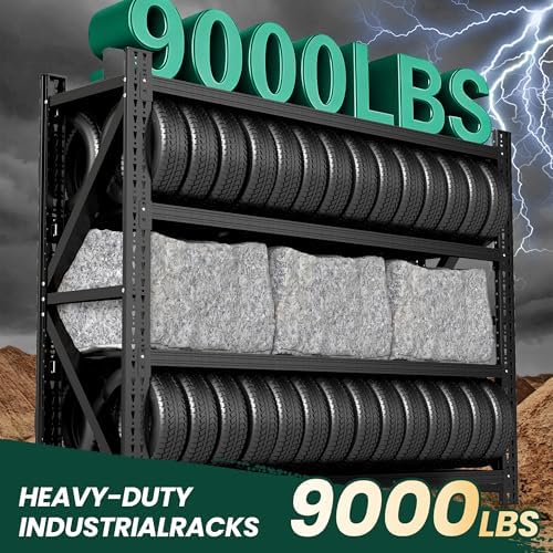 Heavy Duty Garage Storage Shelves 9000LBS Capacity, 75" Wide Metal Shelv...