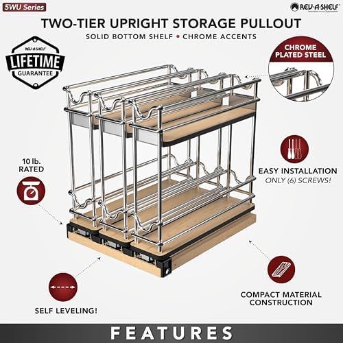 Rev-A-Shelf Narrow 9" W Pullout Triple Organizer for Cabinets