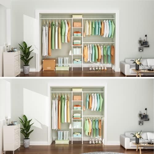 Ulif M1 Closet Storage Organizer System, 6 Tiers Heavy Duty Metal Garment Rac...