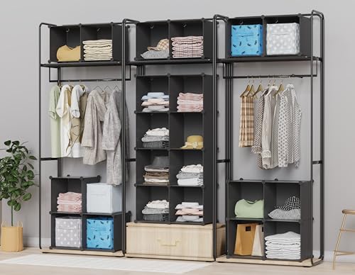 HOMIDEC Closet Organizers and Storage, 9 Cube Storage Organizer, Black
