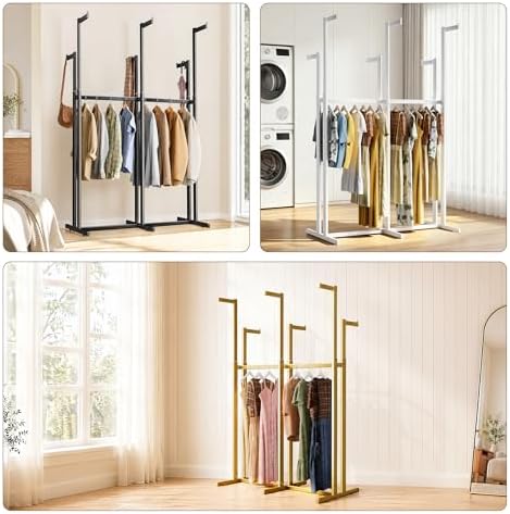 Retail Clothing Rack with Wheels, Heavy Duty 8-Arm Commercial Garment Rack