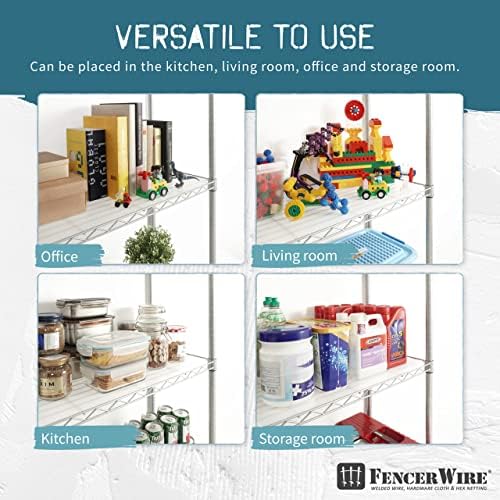 Fencer Wire NSF Adjustable Height Wire Shelving w/Liner, Basement Storage She...