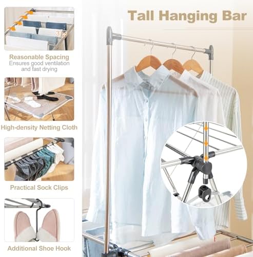 Tangkula Freestanding Foldable Clothes Drying Rack