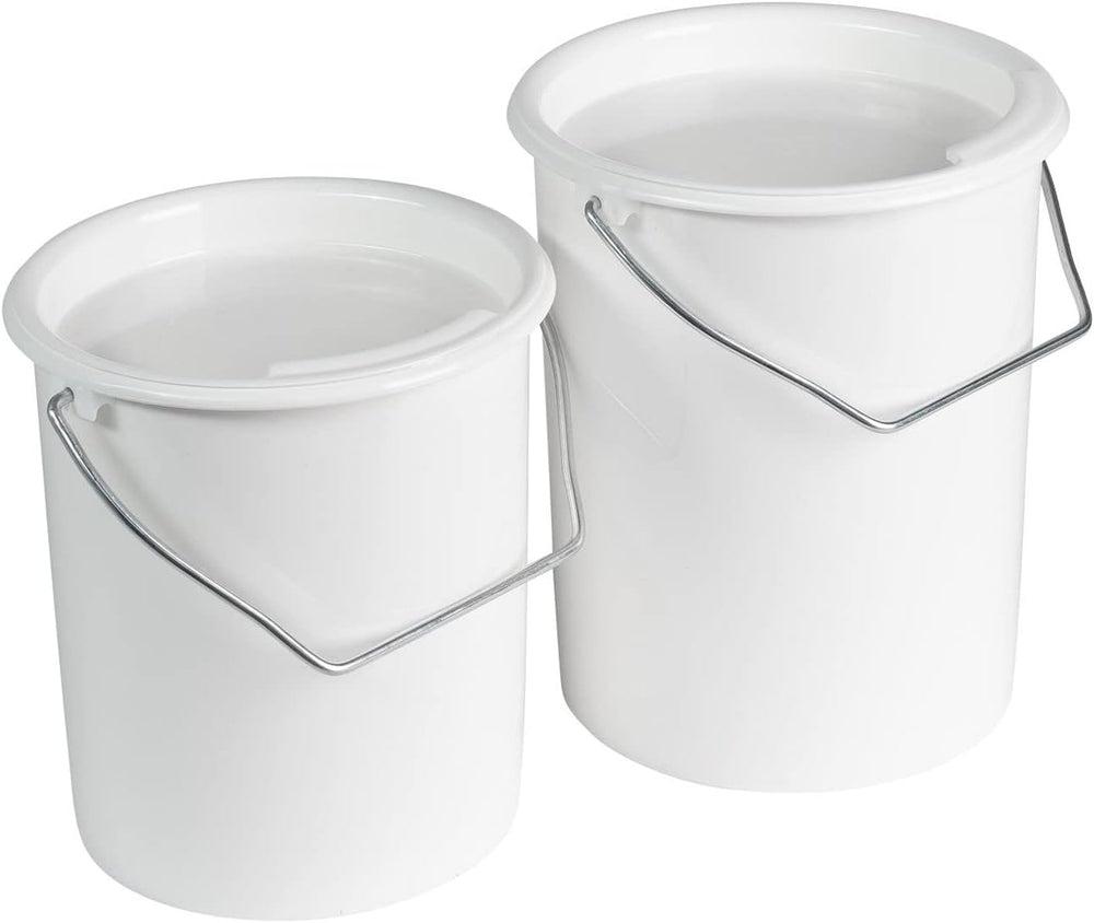 Westmark 2 Milk/Storage/Food Buckets with Handle and Lid, Capacity: 2 L and 3...