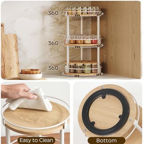 YATINEY 3-Tier Lazy Susan Organizer, Rotating Spice Rack, Spinning Organizer,...