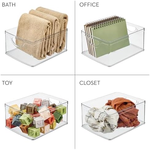 iDesign Pantry Storage Bins with Handles, Set of 2, Clear