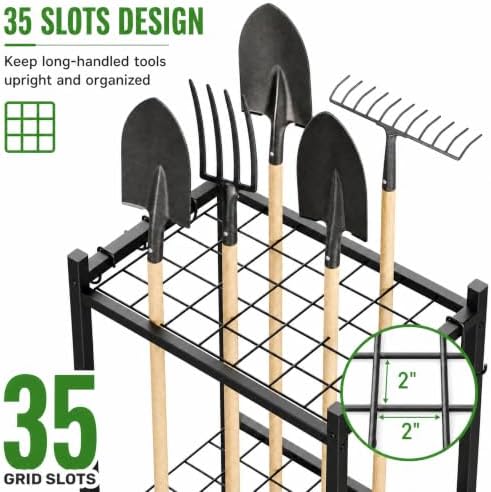 Garden Tool Organizer with Wheels, Garage Tool Organizer for Garage Storage