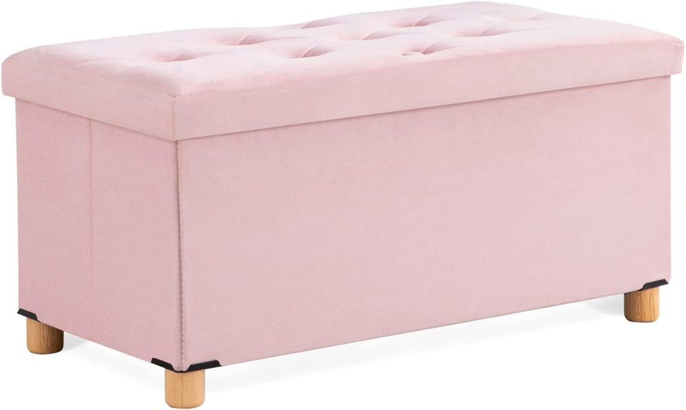 BRIAN & DANY 30 Inches Folding Storage Ottoman Bench, Ottoman with Storag...