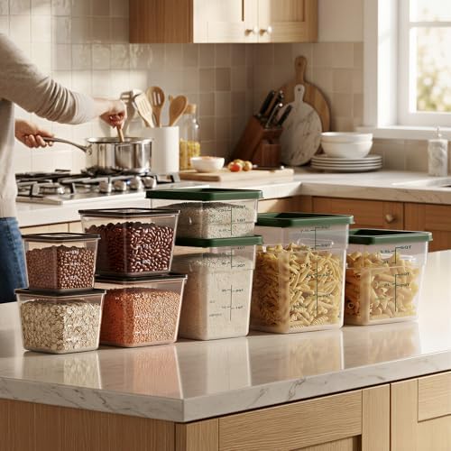 8 Pack Food Storage Containers with Lids；BPA-Free Cereal, Rice, Flour, Pasta ...