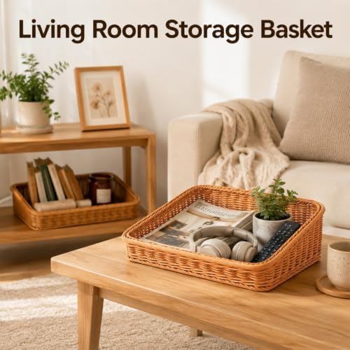 2pcs Trapezoid Shelf Baskets for Storage Space Stackable Organizers Baskets