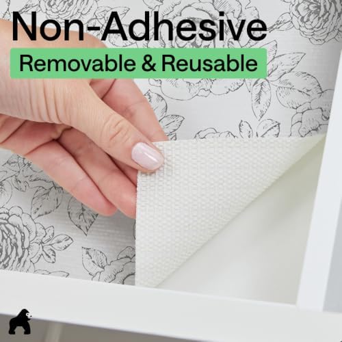 GORILLA GRIP Shelf Liner, Kitchen Drawer Protector, 12x240 Floral Gray