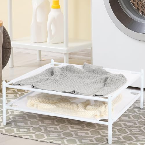 STORAGE MANIAC Sweater Drying Rack, Mesh Clothes Drying Rack, Stackable Laund...