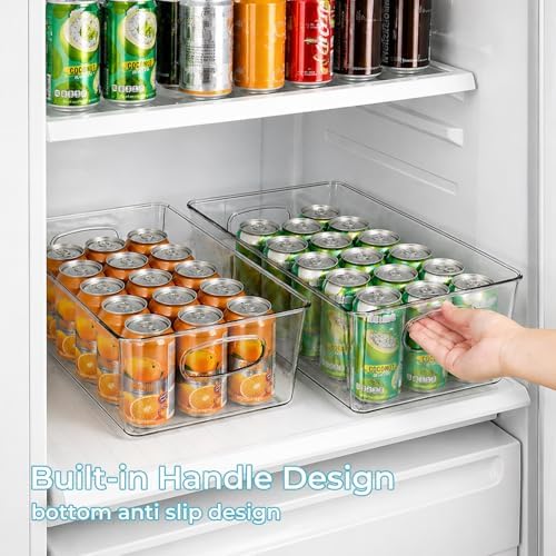 UFORU 10 Pack Clear Plastic Pantry Organizers and Storage with Handles