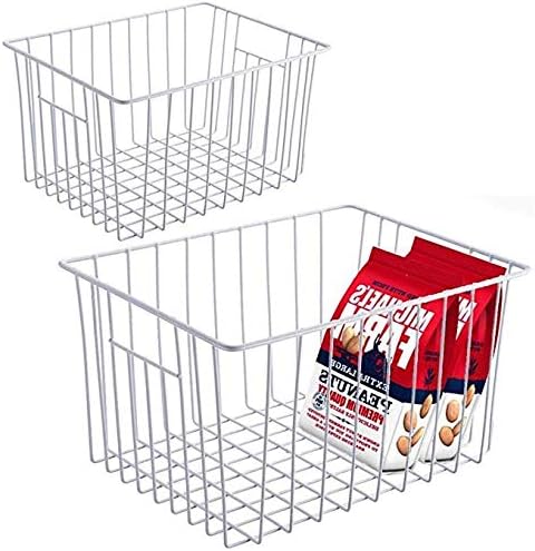 Slideep Freezer Baskets Storage Basket Organizers, Deep Wire Farmhouse Bins C...