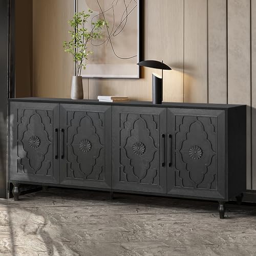 LUMISOL Sideboard Buffet Cabinet with Storage, Accent Storage Cabinet with 4 ...