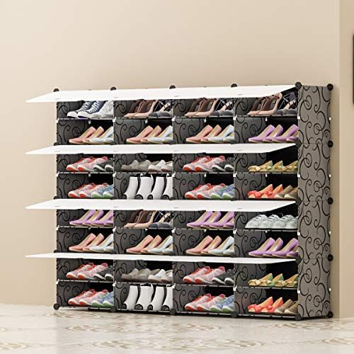 KOUSI Portable Shoe Rack Organizer 64 Pair Tower Shelf Storage Cabinet Stand ...