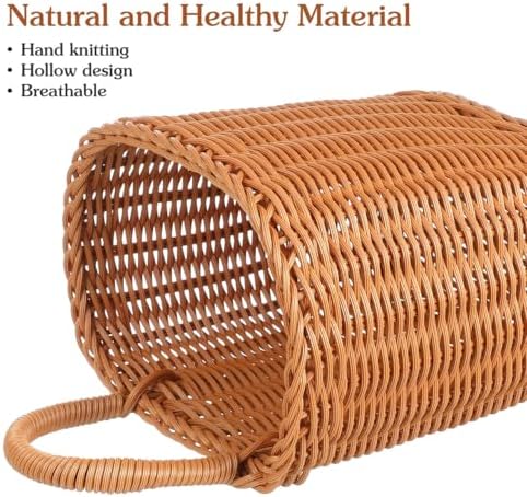 Zerodeko Handmade Wicker Hanging Basket 9.64X6.10X8.66 Inch Natural Wall Stor...