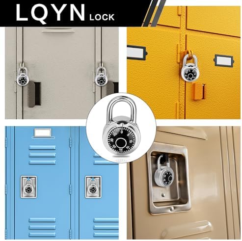 Combination Lock, LQYN Dial Combination Padlock, Pack of 12; Black