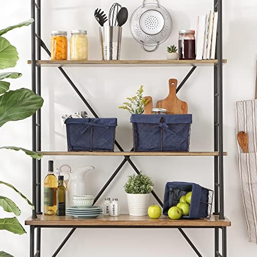 DII Farmhouse Chicken Wire Storage Baskets with Liner, Set of 3, French Blue,...