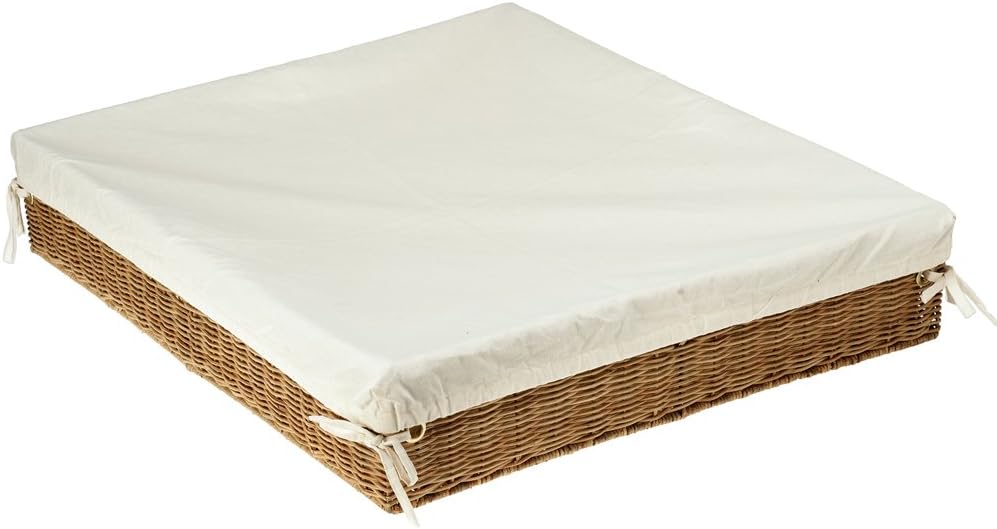 KOUBOO Wicker Under Bed Basket with Liner and Cover