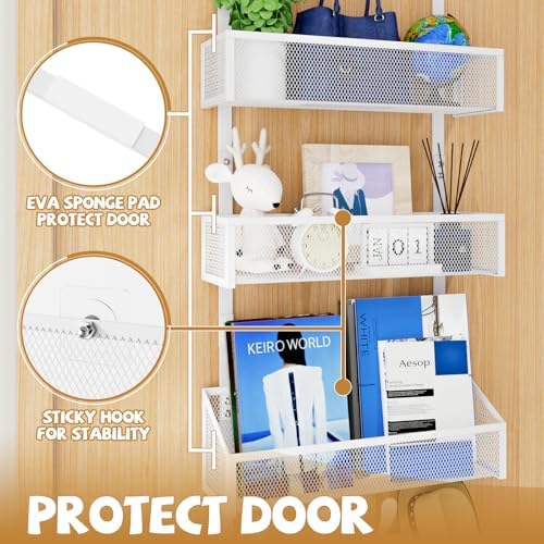 Kaiferty Over The Door Hooks Organizer, Coat Rack Over The Door Storage Hange...