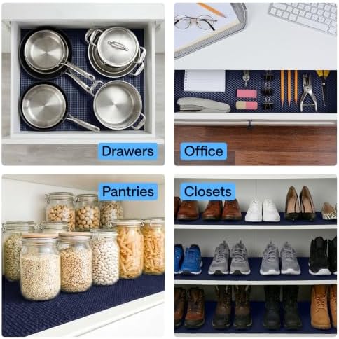 GORILLA GRIP powerGRIP Drawer Shelf and Cabinet Liner, 12"x20', Navy...