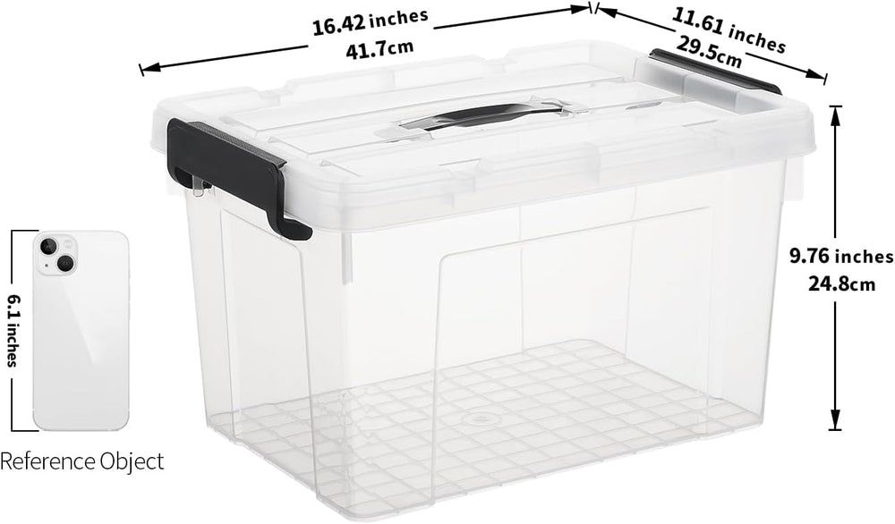 Cetomo Lidded Storage Bin with Handle, Storage Bins with Lid, Organizing Cont...