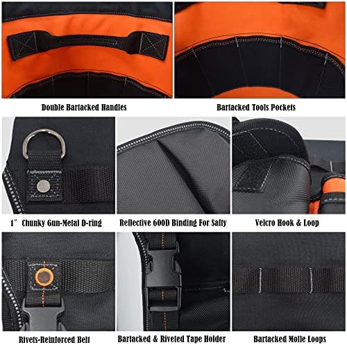 WELKINLAND 5 Gallon Bucket Tool Organizer, 47-Pocket 15L Bucket Tool Bag