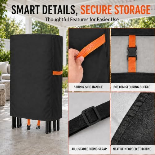 Folding Chair Storage Bag 3 Pack, Waterproof Cover, Holds 5 Chairs