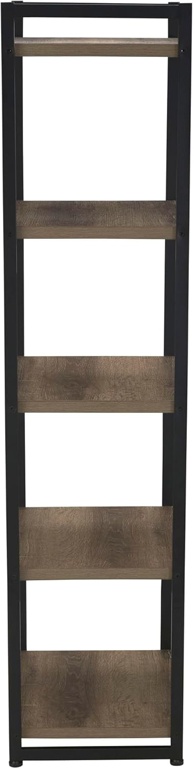 Household Essentials 5 Tier Storage Tower Metal, Grey Shelf – Black Frame, As...