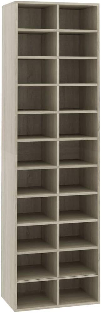 vidaXL Shoe Cabinet Sonoma Oak 21.2"x13.3"x72" Chipboard