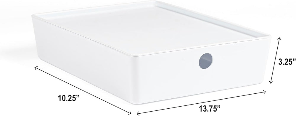 Bella White Modular Box Stackable Storage Bins with Lids Bathroom Organizer K...