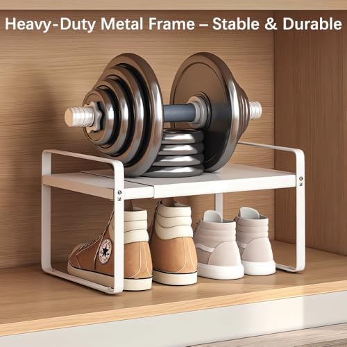 2-Pack Expandable Shoe Rack, Closet Organizer, 10" High, 15"-24"