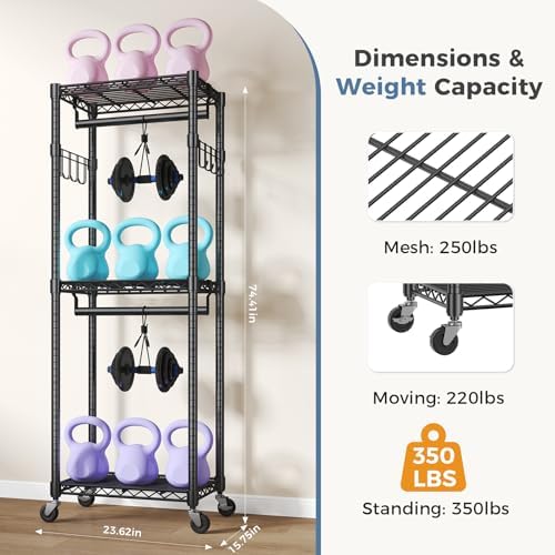 OLIXIS Rolling Clothes Rack, Heavy Duty Garment Rack, 23 IN, Metal Black