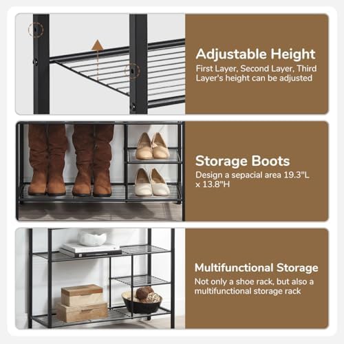 6 Tier Shoe Rack Organizer, Metal Mesh Shoe Storage Shelf, Storage Boots .for...