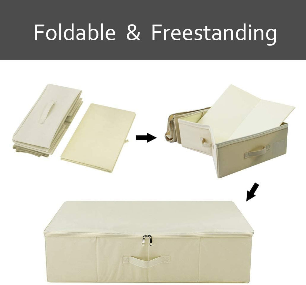3Pcs 27.5x15.7x7" Collapsible Sturdy Under Bed Storage Bins, Closet Shelves