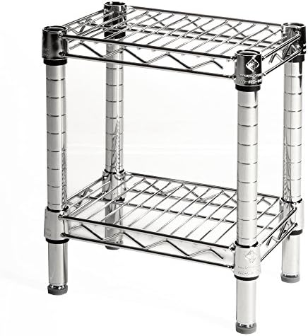 Shelving Inc. 8" d x 18" w Chrome Wire Shelving with 2 Tier Shelves