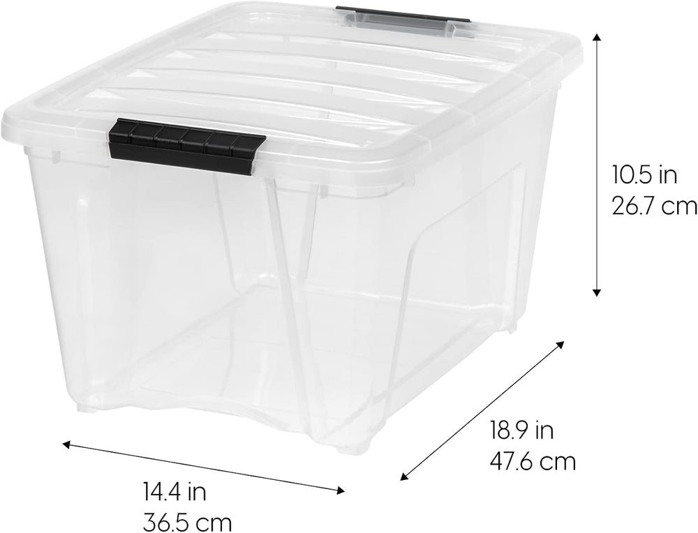 IRIS USA 4-Pack 32 Quart Storage Bins with Lids, Clear