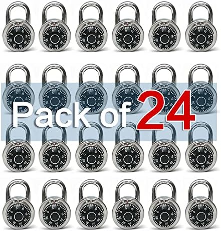 LanuBe Lock Standard Dial Combination Padlock 24 Pack Wide 2-in Black Dial