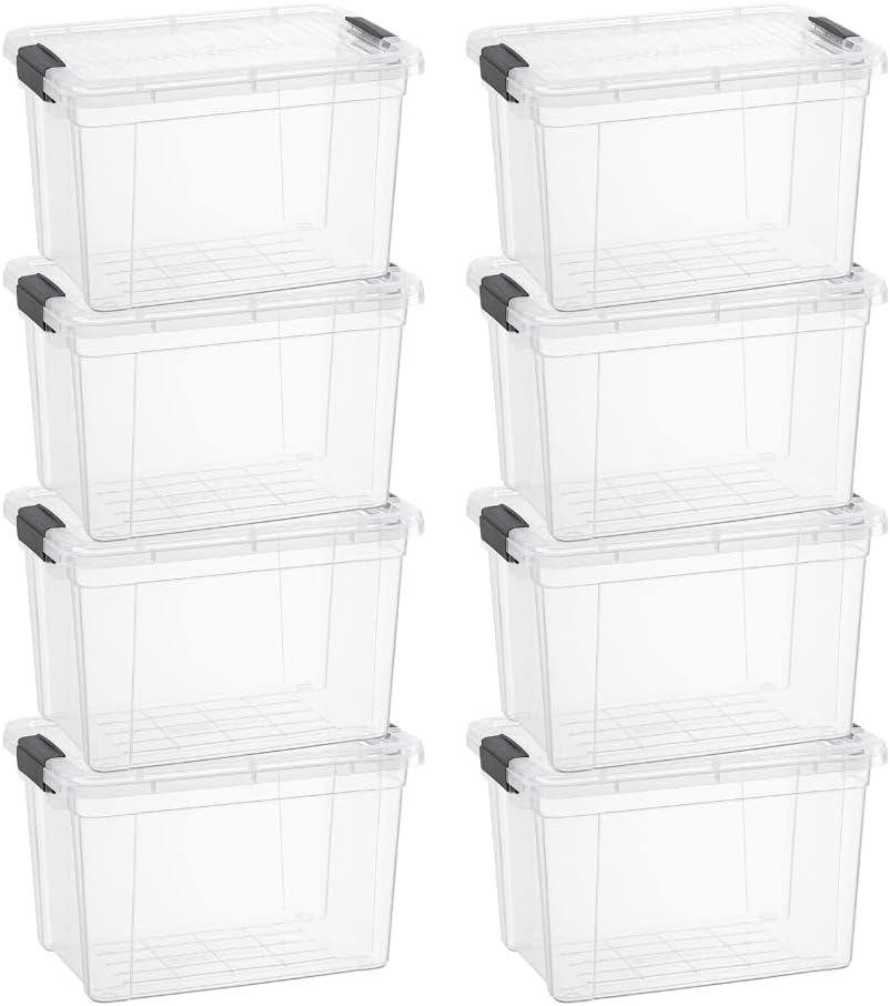 Superio 2.5 Quart Clear Plastic Storage Boxes with Lids, Stackable Organizer ...