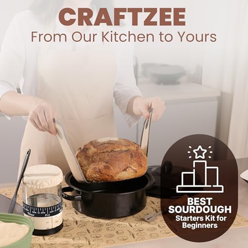 CraftZee Super All-Inclusive 𝗣𝗥𝗘𝗠𝗜𝗨𝗠 Sourdough Starter Kit with Pot - Sourdou...