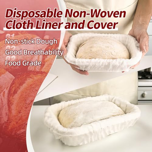8" Rectangular Sourdough Banneton Bread Proofing Basket 6-Pack