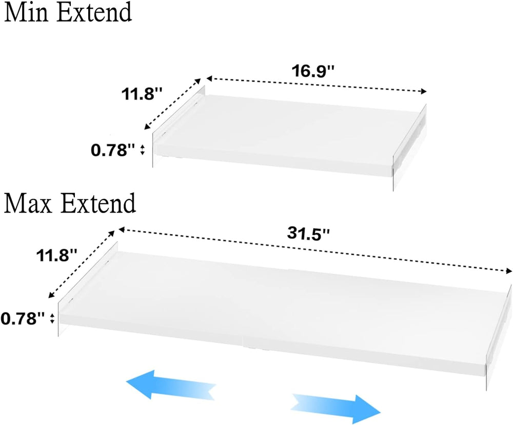 Expandable Closet Tension Shelf with Strong Adhesive Hanging Shelves Closet D...