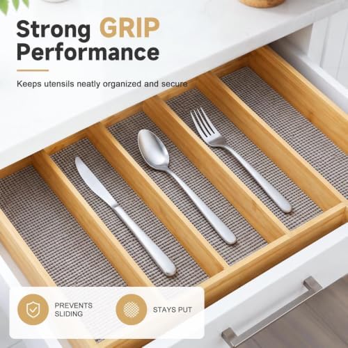 FEXIA Non-Slip Shelf Liner for Kitchen, 17.5IN x 30FT, Dark Gray