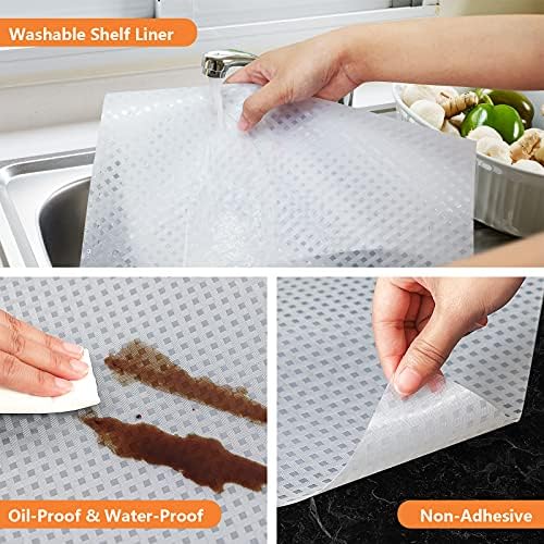 Shelf Liners for Kitchen Cabinets, Drawer Mats Non Adhensive 11.8"× 393....